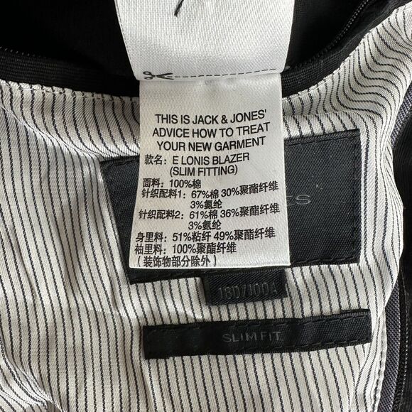 Jack & JONES e lonis slim fitting full zip blazer 180/100A - Picture 6 of 7